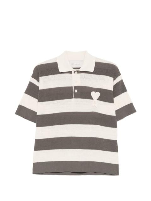 AMI Paris striped heart polo shirt