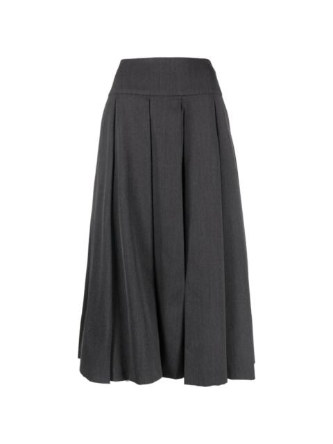 pleated A-line midi skirt