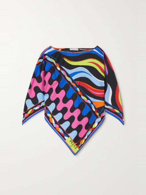 PUCCI Printed silk-twill poncho