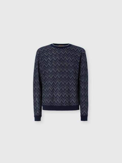 Missoni Crew-neck cashmere pullover with zigzag pattern