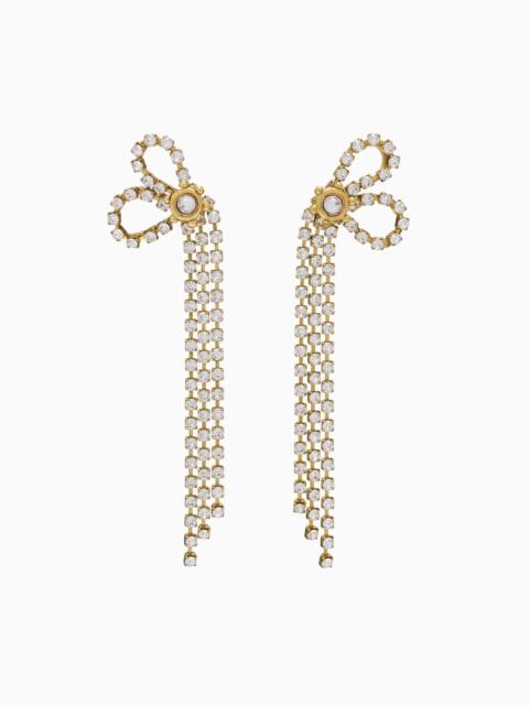 ULLA JOHNSON Crystal Bow Chandelier Earring