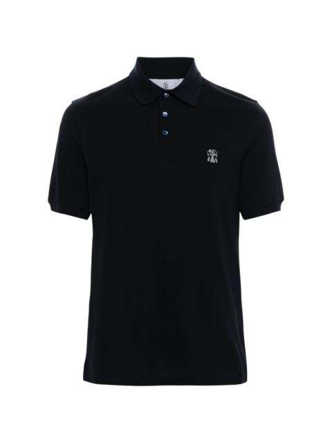 logo-print cotton polo shirt