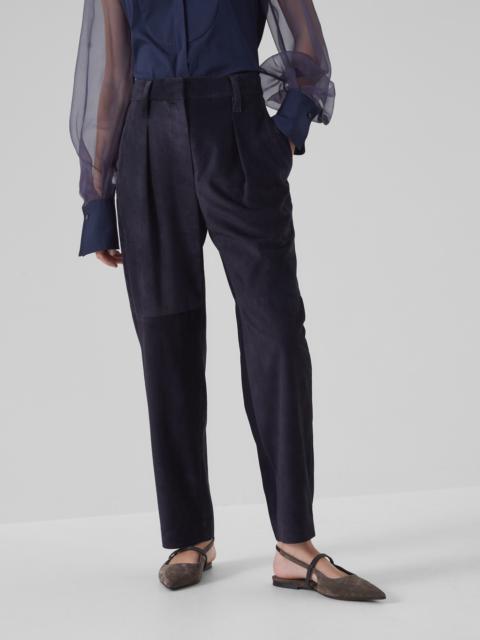 Brunello Cucinelli Suede baggy sartorial trousers
