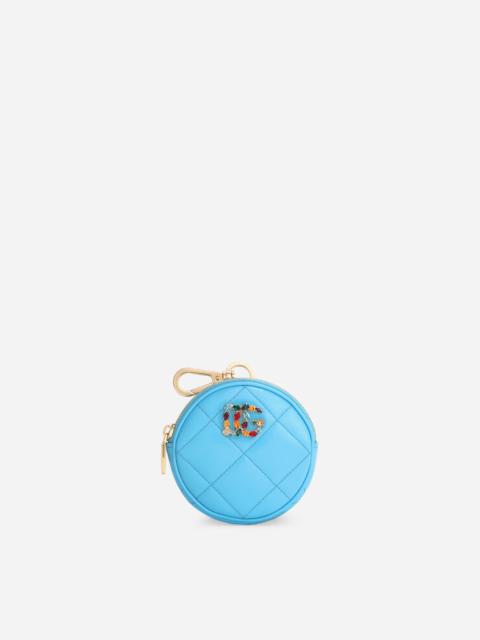 Dolce & Gabbana Flat patent leather coin pocket with rhinestone-detailed DG logo