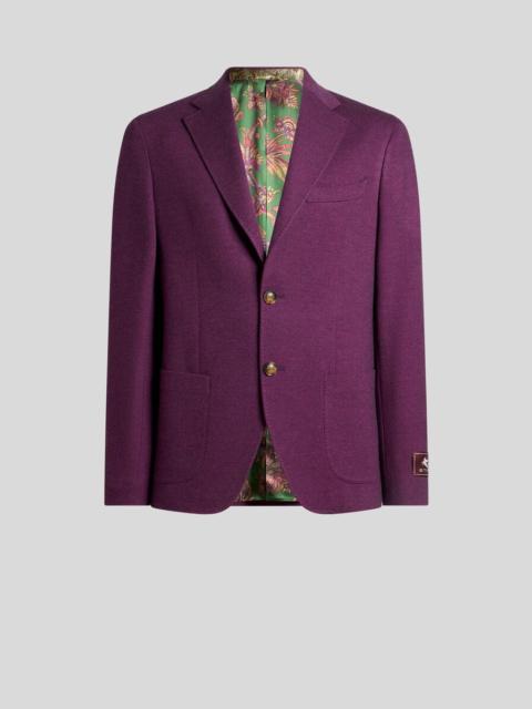 Etro SINGLE-BREASTED WOOL-BLEND JERSEY JACKET