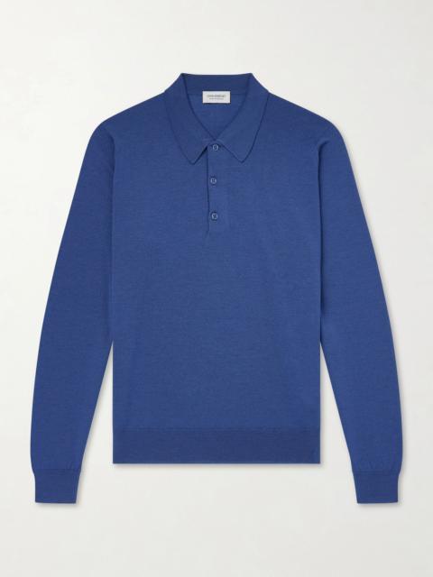 JOHN SMEDLEY Caverhill Knitted Merino Wool Polo Shirt