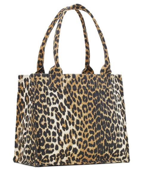GANNI Ganni Leopard-print Canvas Tote Bag