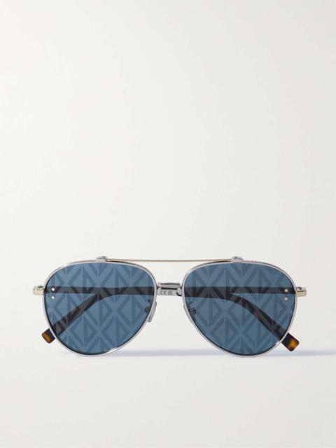 Dior CD Diamond A1U D-Drame Silver-Tone and Tortoiseshell Acetate Sunglasses