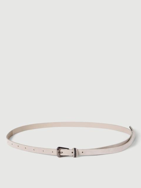 Brunello Cucinelli Suede belt with shiny loop