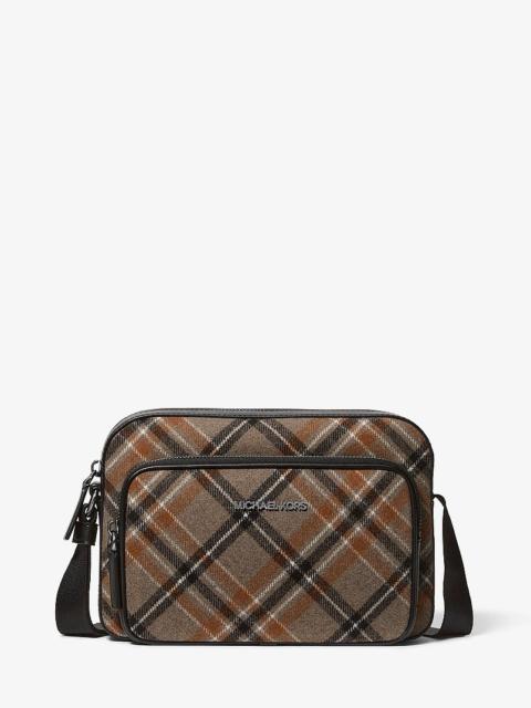 MICHAEL KORS Cooper Plaid Wool Blend Flight Bag