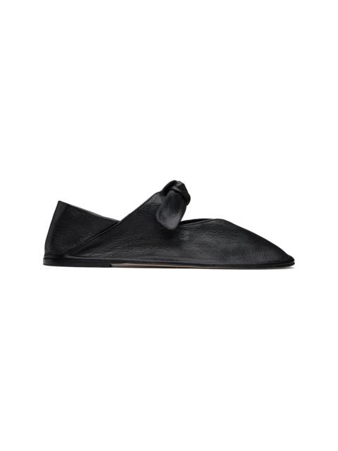 HEREU Black Llasada Supple Shiny Ballerina Flats