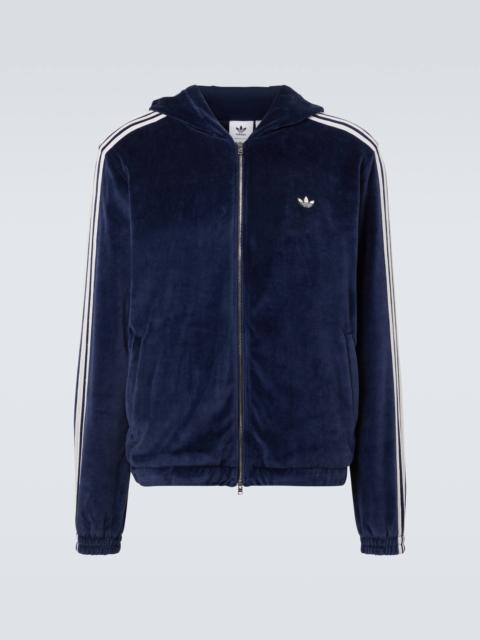 adidas x Wales Bonner cotton-blend velvet hoodie