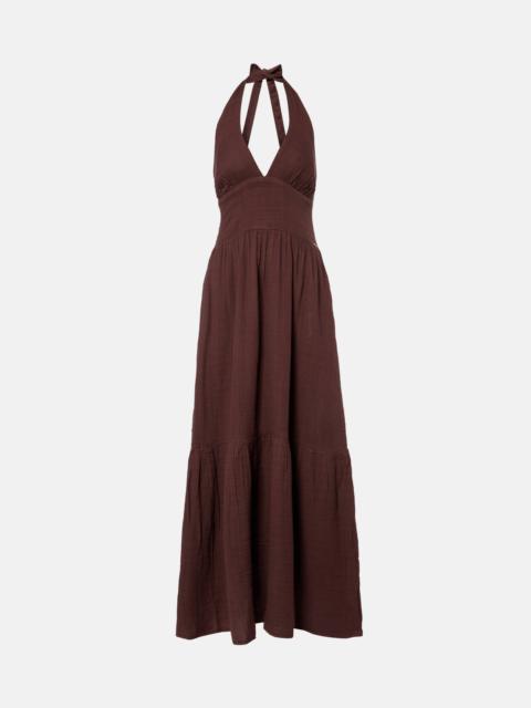 MELISSA ODABASH Shay halterneck cotton maxi dress
