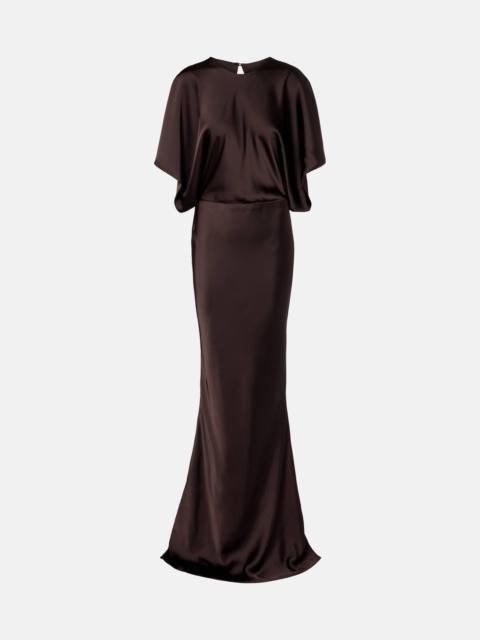 Obie draped satin gown