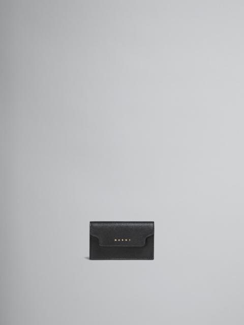 Marni BLACK SAFFIANO LEATHER BUSINESS CARD CASE