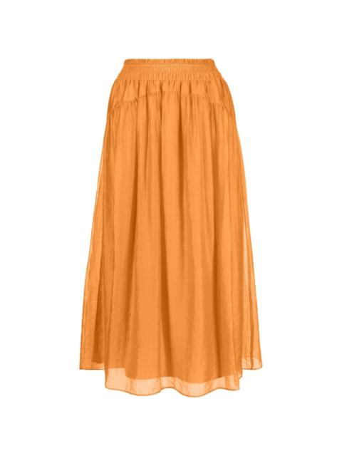 smocked-waist high-waisted skirt