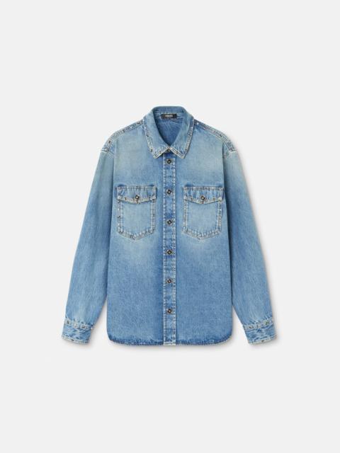 VERSACE Embellished Denim Overshirt