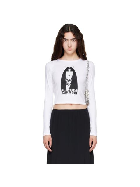 ANNA SUI White Devil Long Sleeve T-shirt