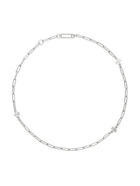 TORY BURCH Women's Good Luck 18K-Gold-Plated Or Silvertone Logo Chain Necklace - Tory Silver