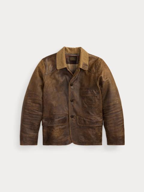 RRL by Ralph Lauren Leather Corduroy-Collar Jacket