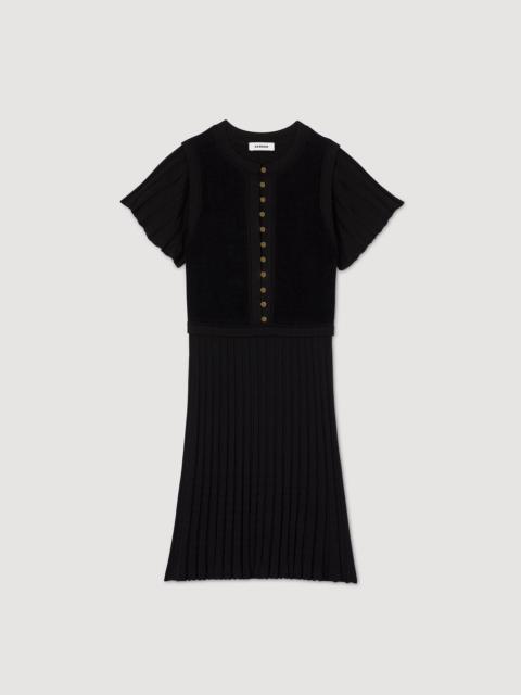 Sandro PLEATED KNIT DRESS