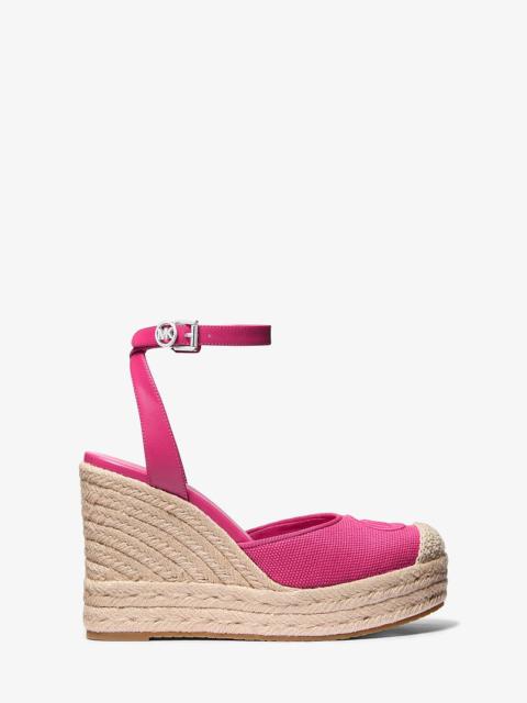 MICHAEL KORS Larissa Cotton Canvas Espadrille Wedge