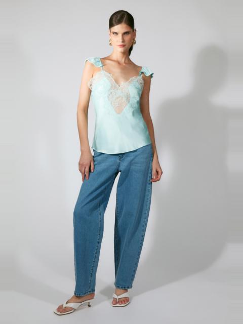 BARDOT Ivy Lace Detail Camisole In Aqua