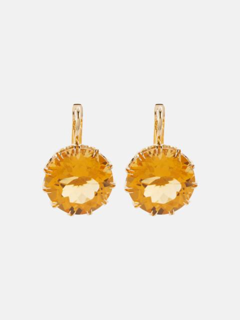 ILEANA MAKRI Crown Medium 18kt gold earrings with citrines