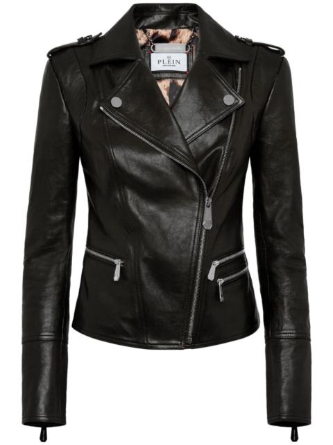 PHILIPP PLEIN leather biker jacket