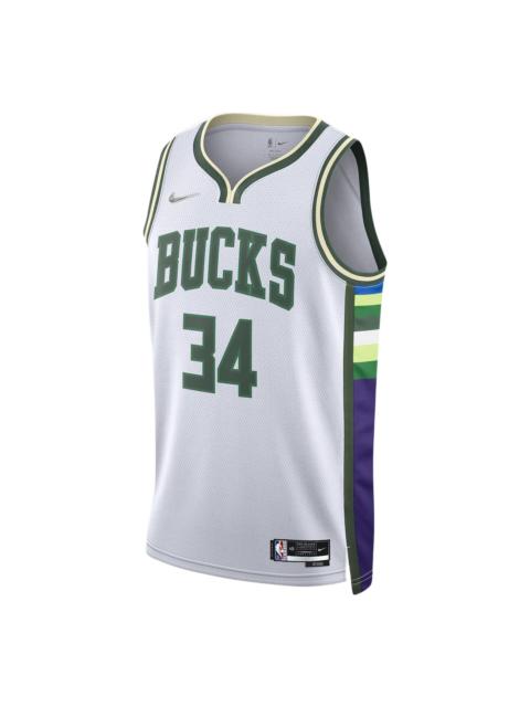Nike Nike Dri-FIT NBA Basketball Sports Milwaukee Bucks Giannis No.34 Vest 'White' DB4035-100