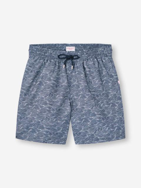 Derek Rose Maui Swim Trunks Navy Blue Night Sky