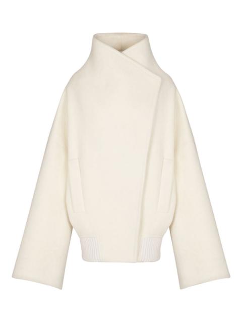 Balmain high-neck wide-sleeve coat