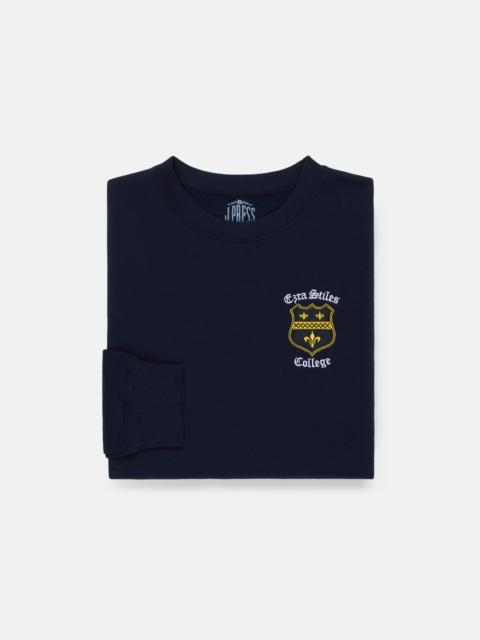 J. PRESS NAVY COTTON CREWNECK SWEATSHIRT EZRA STILES