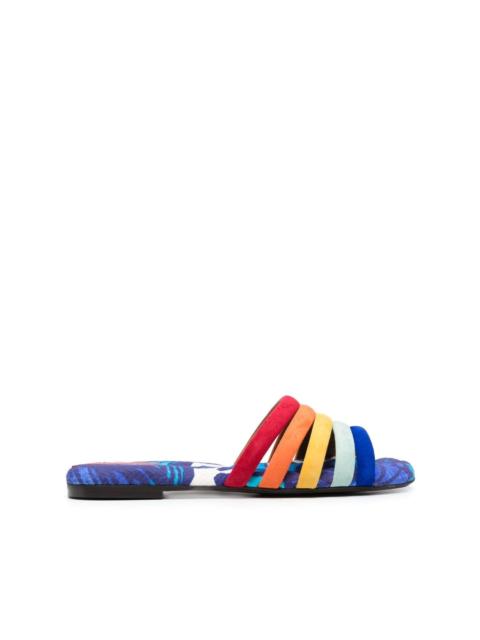 Tones cotton-chevron slides