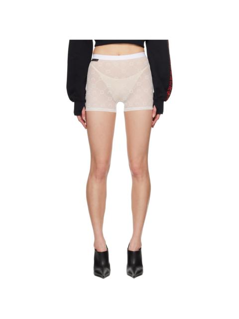Marine Serre SSENSE Exclusive White Recycled Flock Mini Shorts