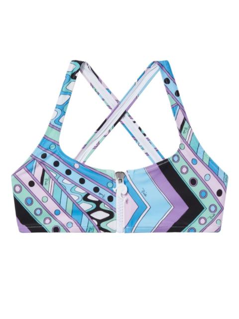 PUCCI Vivara-print zip-up bikini top