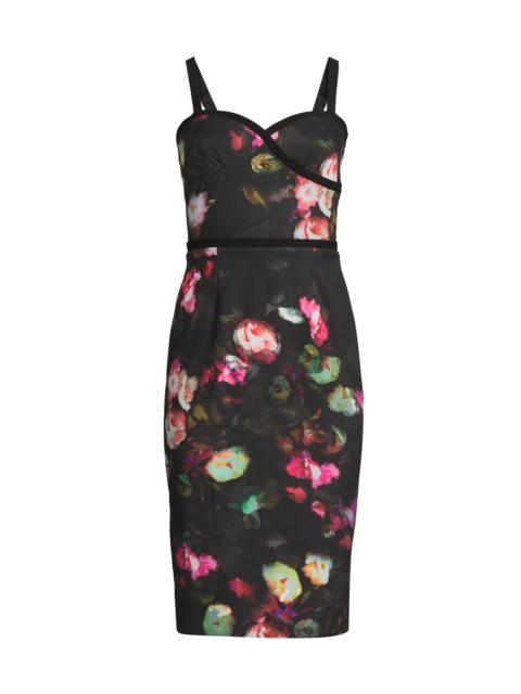 Black Halo Women's Daria Floral Sweetheart Midi-Dress - Dusky Corsage