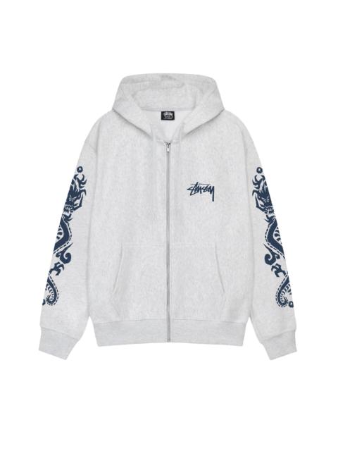 Stussy Dragons Zip Hoodie 'Ash Heather'