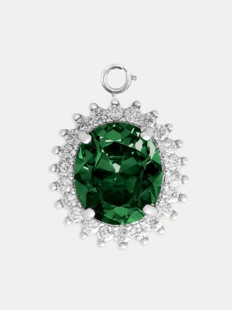 rabanne OVAL CHARM WITH GREEN CRYSTAL