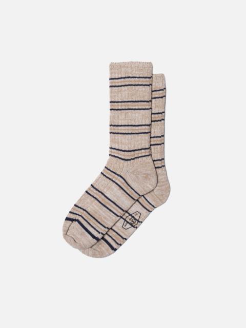 Nudie Jeans Men Chunky Socks Prairie Strip Sand