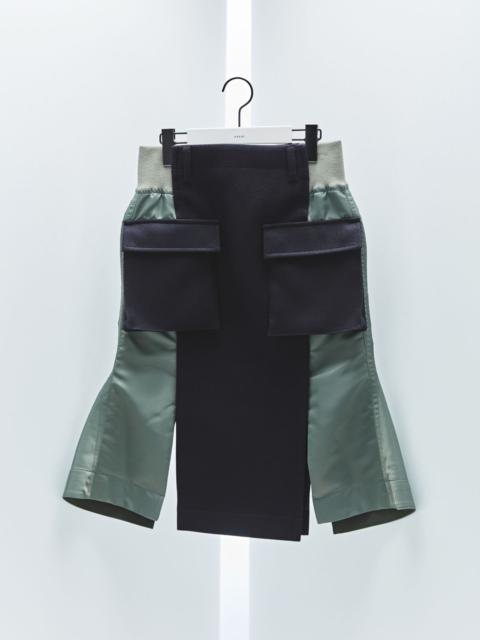 sacai Wool Melton x Nylon Twill Skirt