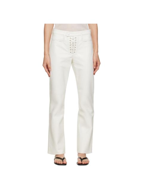 AGOLDE White Finley Leather Trousers