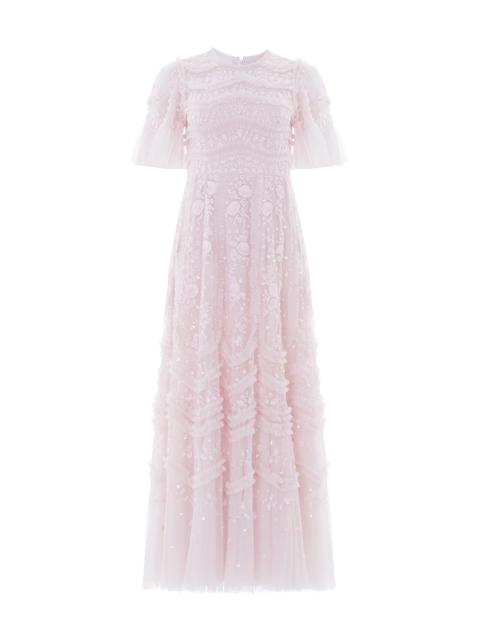 Needle & Thread Gianna Ruffle Short Sleeve Ankle Gown