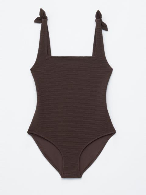 & Other Stories Textured Bow Tie Swimsuit