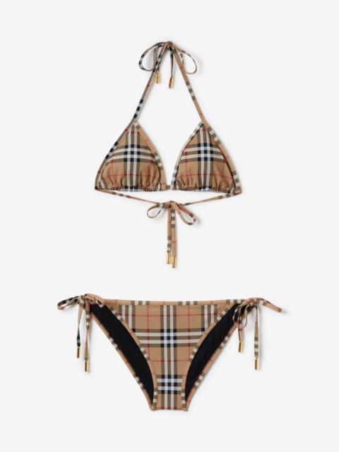 Louis Vuitton Monogram Bikini Top Bottom Set Brown Swimwear 42