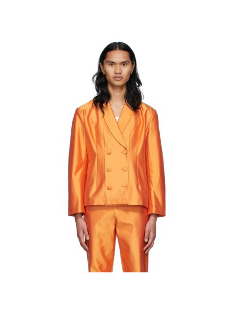 SSENSE Exclusive Orange Silk Blazer