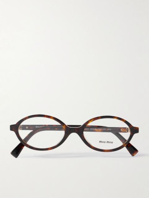Miu Miu Oval-frame tortoiseshell acetate optical glasses Tortoiseshell