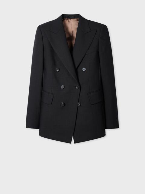 Paul Smith Women's Black Slub-Wool Double-Breasted Blazer