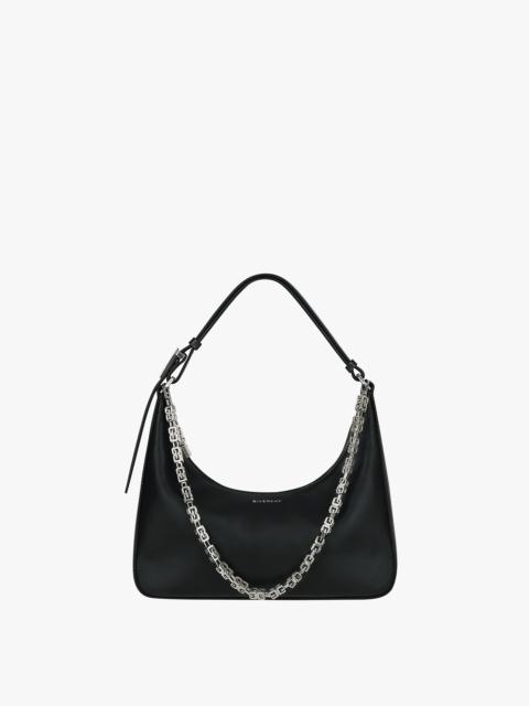 SMALL MOON CUT OUT BAG IN LEATHER WITH CHAIN