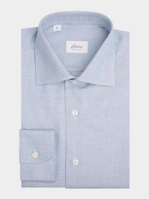 Brioni Men's Cotton Herringbone Dress Shirt